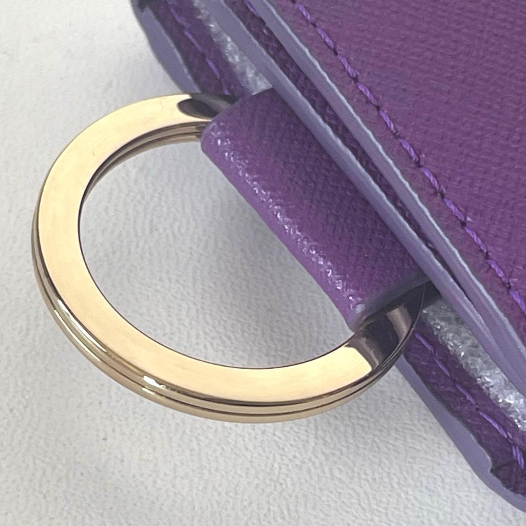 ANNA SUI アナスイ 6連キーケース 鍵穴モチーフ 紫 レザー 新品タグ付