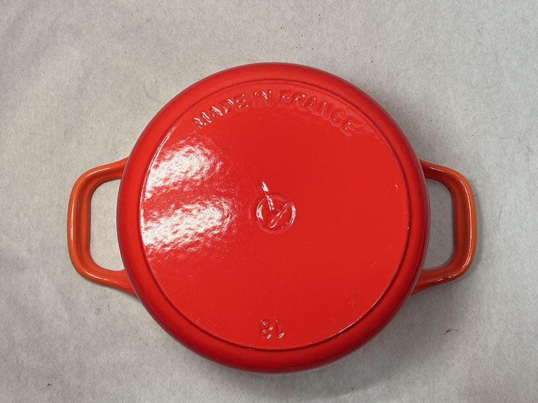 シャスール コケル ホーロー鍋 両手鍋 オレンジ色 18cm