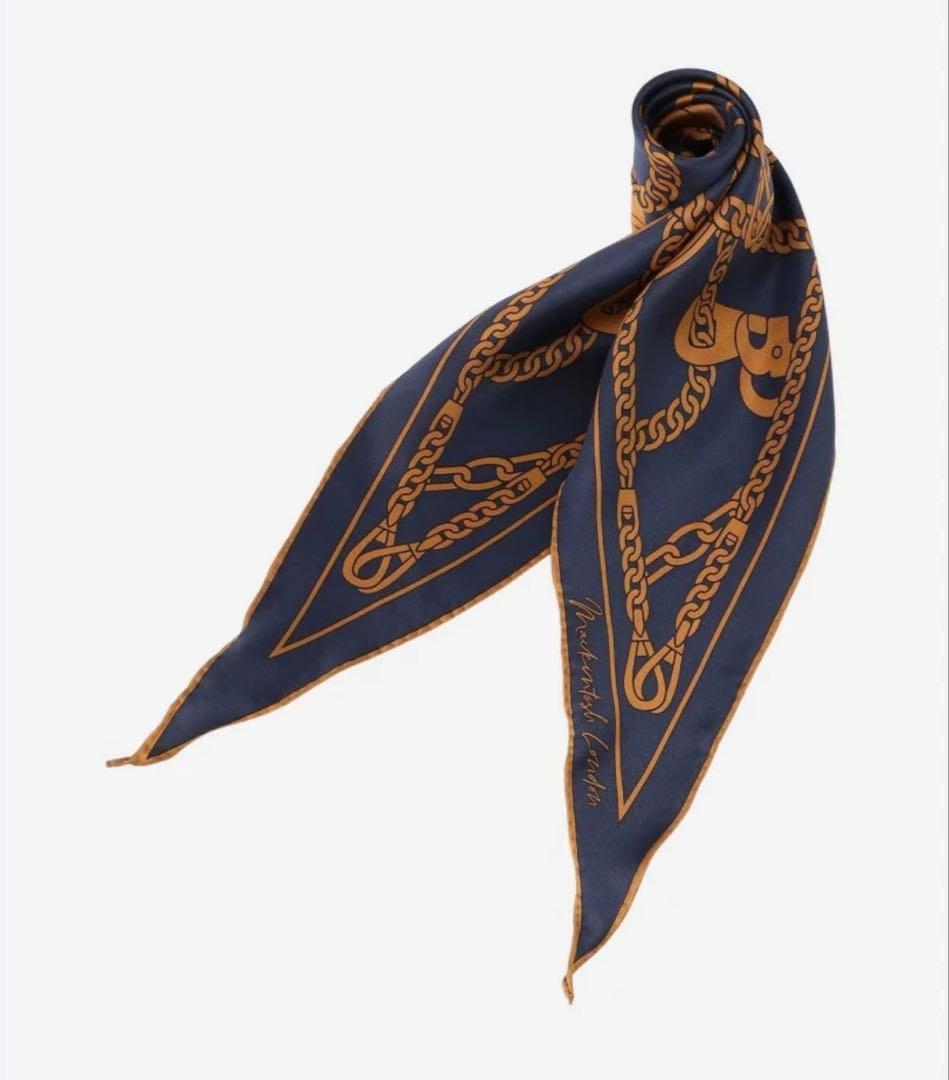 【未使用】Mackintoshシルクスカーフ⭐︎ダイアモンドシェイプシルク100%