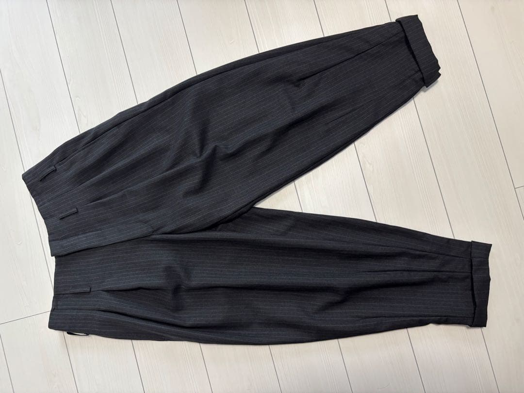 COMME des ギャルソン plus ウール ストライプ スラックス パンツ