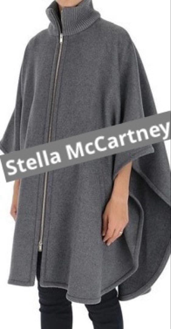 STELLA McCARTNEY ジップアップケープコート グレー